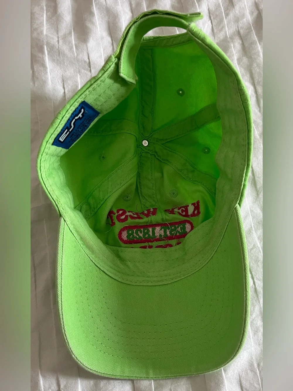 🌴 Key West Florida Bright Green + Pink Baseball Cap | Beach Travel Vacation Hat